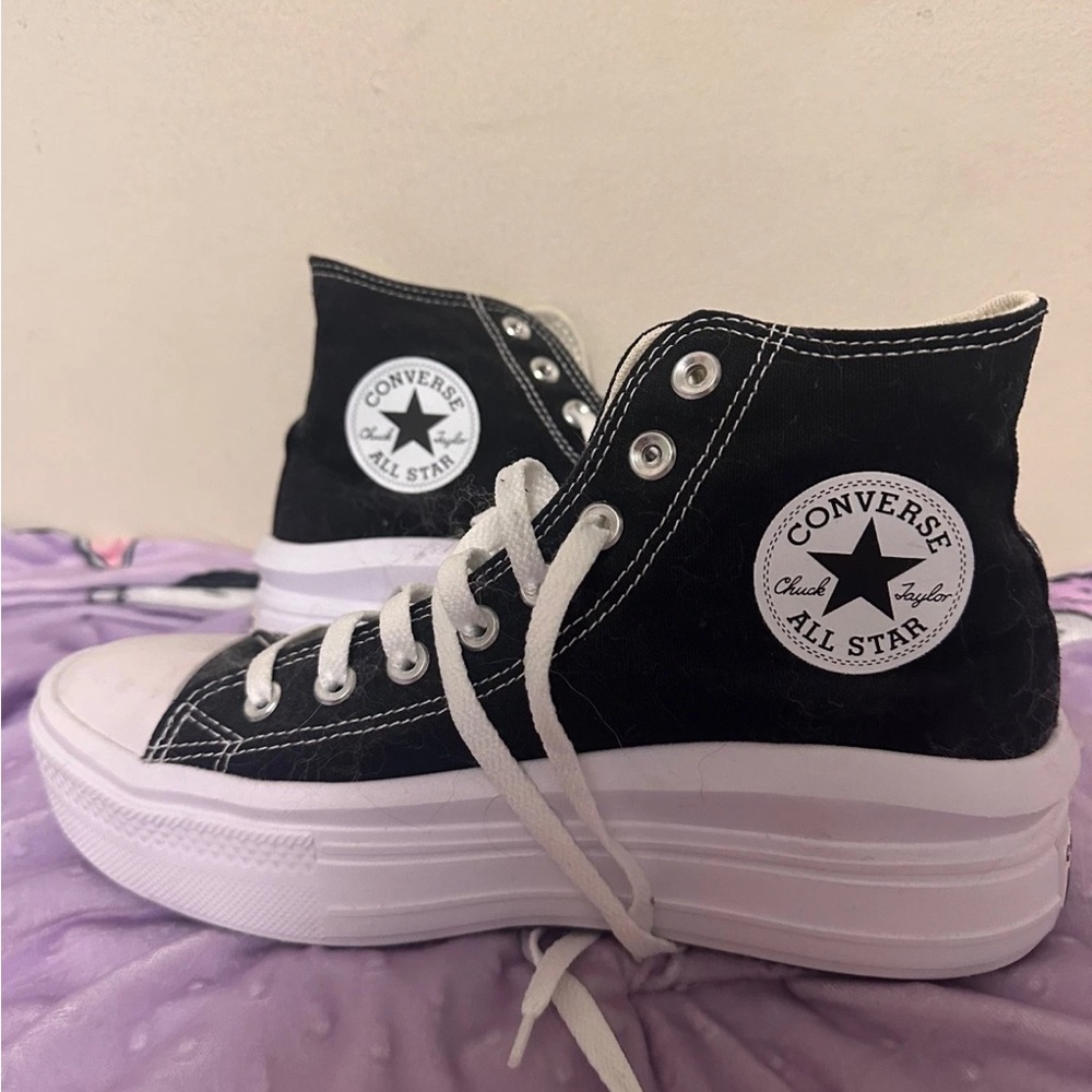 Converse Women's Black and White Platform Sneakers
